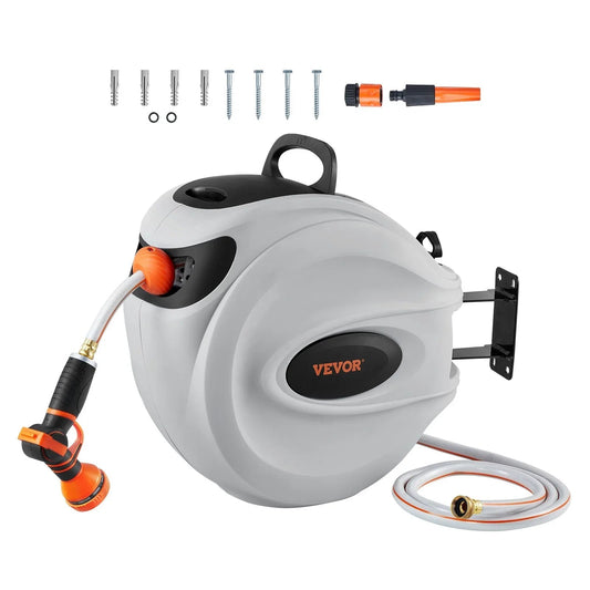 TurboSpin 180° Wall-Mounted Hose Reel – Effortless Swivel & Tangle-Free Watering for Gardens & Patios