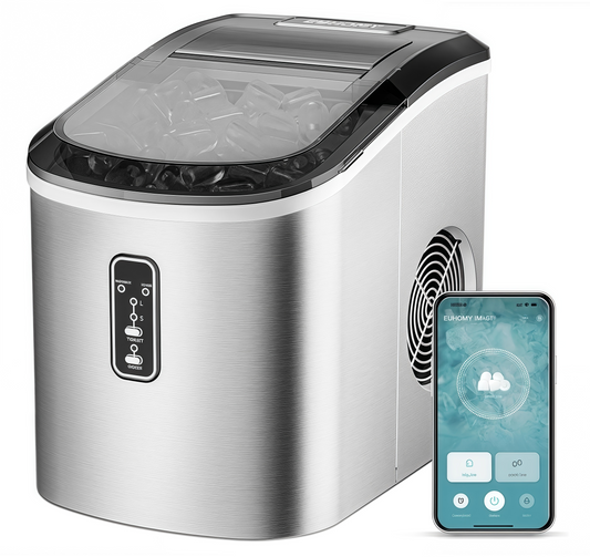 Portable Nugget Ice Maker – 34lbs/Day, Ready in 6 Minutes – Auto Clean Function, Removable Lid – Compact Sonic Ice Machine for Home, RV & Camping